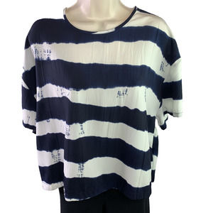 ASOS Women's Striped Top Size 8 Crop Blue White Blouse